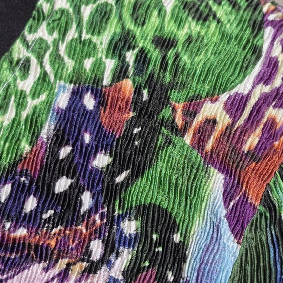 Alberto Makali Vibrant Crinkle Butterfly Open Front Cardigan Topper - Size M - Picture 6 of 10